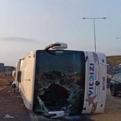 4 kişinin öldüğü Kuzey Marmara Otoyolu’ndaki yolcu otobüsü kazasının görüntüsü