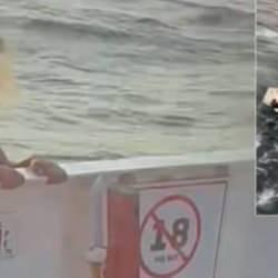 Kadın yolcu kendini denize b&ouml;yle bıraktı! Feribotta dehşet anları kamerada 