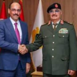MİT Başkanı İbrahim Kalın, Libya'da Hafter ile görüştü