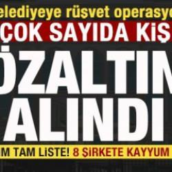 Belediyeye operasyon! 20 kişi gözaltına alındı İsim isim liste! 8 şirkete kayyum talebi