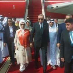 Cumhurbaşkanı Erdoğan Katar'da!  İşbirliği Teşkilatı-Arap Ligi Olağanüstü Zirvesi