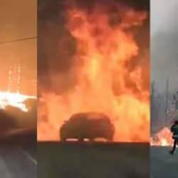 Muğla'daki orman yangınında ara&ccedil; alevlerin arasında kaldı!