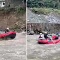 Rize'de şaşkına &ccedil;eviren g&ouml;r&uuml;nt&uuml;: Selin vurduğu b&ouml;lgede rafting yaptılar 