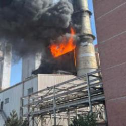 Termik santralde çıkan yangın kontrol altına alındı