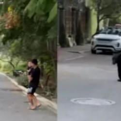Dünya Kupalı yıldızı evinin önünde ayı kovaladı