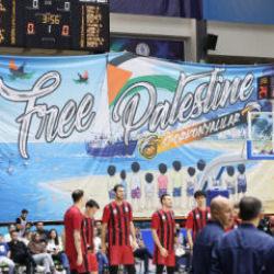 Basket maçında Gazze'ye büyük destek! Sumud koreografisi