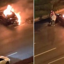 Alev alan aracın kapısı kilitlendi, şoför can verdi: Dev markanın hisseleri çakıldı!