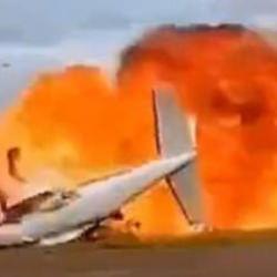 Venezuela'da bir uçak havalandıktan saniyeler sonra düştü: 2 ölü