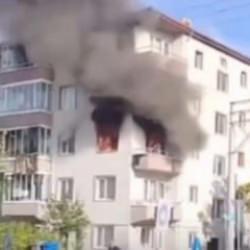 Bolu’da apartman dairesi alev alev yandı