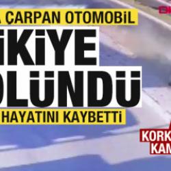 Ağaca &ccedil;arpan otomobil ikiye b&ouml;l&uuml;nd&uuml;: 2 &ouml;l&uuml; 1 yaralı! Korkun&ccedil; kaza kamerada!