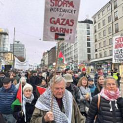 İsveç'te, Gazze'deki ateşkesi ihlal eden İsrail'e karşı protesto