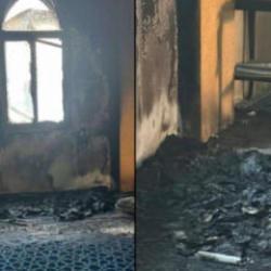 İsrailli işgalcilerden alçak saldırı! Camiyi kundakladılar! 