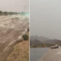 Mekke sele teslim oldu! G&ouml;r&uuml;nt&uuml;ler sosyal medyada g&uuml;ndem oldu