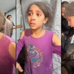 Babasının şehit olduğunu gören Gazzeli kız çocuğunun yürek yakan feryadı