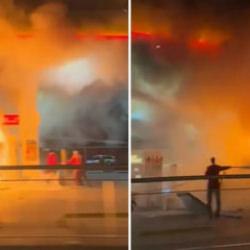 &Ccedil;ekmek&ouml;y'de ara&ccedil; benzinliğe daldı, facianın eşiğinden d&ouml;n&uuml;ld&uuml;