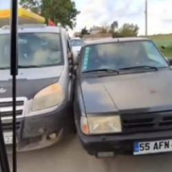 D&uuml;ğ&uuml;n konvoyunda akılalmaz dalaşma! 