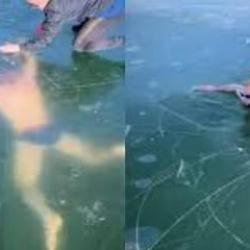 Hassas içerik: Slovak yüzücü buzun altında mahsur kaldı