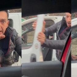 Kadın doktorun aracına tekmeyle saldırıp tehdit etti! Maganda gözaltına alındı