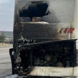 Yolcu otobüsünde korkutan anlar: Seyir halindeyken yangın çıktı