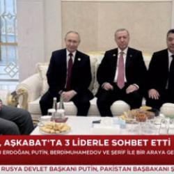 SON DAKİKA: Erdoğan, Putin ile Türkmenistan'da görüştü