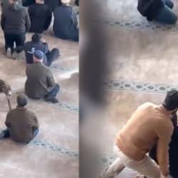 Camide pitbull paniği: Vaaz sırasında i&ccedil;eri girdi, cemaate korku dolu anlar yaşattı