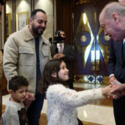 Cumhurbaşkanı Erdoğan, Filistinli Rajab'ın aile fertlerini kabul etti