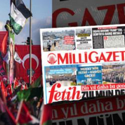 Milli Gazete unuttu mu? Galata'daki Filistin selini g&ouml;rmediler