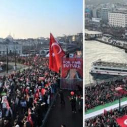 Galata'da B&uuml;y&uuml;k Gazze buluşması! Ka&ccedil; kişinin katıldığı belli oldu