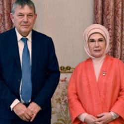 Emine Erdoğan, UNRWA Genel Komiseri Lazzarini ile g&ouml;r&uuml;şt&uuml;