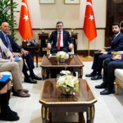 Cumhurbaşkanı Yardımcısı Cevdet Yılmaz, ABD B&uuml;y&uuml;kel&ccedil;isi Barrack&rsquo;ı kabul etti