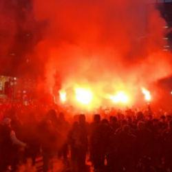 Galatasaray taraftarından İngiltere'de Filistin'e destek