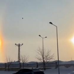 Karlıova'da 'yalancı g&uuml;neş' g&ouml;r&uuml;nt&uuml;lendi