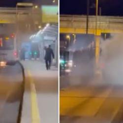 &Uuml;sk&uuml;dar&rsquo;da metrob&uuml;ste yangın