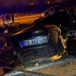 Samsun'da devrilen otomobilin s&uuml;r&uuml;c&uuml;s&uuml;nden acı haber