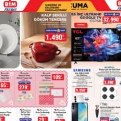BİM 13 Şubat akt&uuml;el &uuml;r&uuml;nler kataloğu! Samsung Akıllı Telefon, Yemek Takımı, Tıraş Makinesi