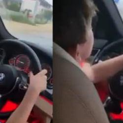 Bu nasıl sorumsuzluk? 11 yaşındaki &ccedil;ocuğuna otomobil kullandırdı!