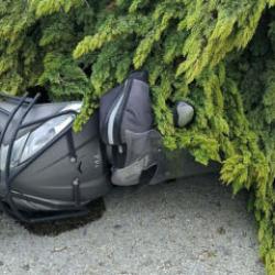 &Ccedil;anakkale'de fırtınada ağa&ccedil;lar devrildi, balkon duvarı yıkıldı