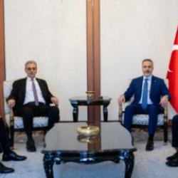 Hakan Fidan Gazze Komitesi Başkanı Ali Şaas'ı kabul etti