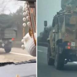 T&uuml;rk askeri konvoyu Avrupa'da: Hayrete d&uuml;şen Almanlar video &ccedil;ekip paylaştı!