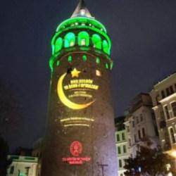 Galata Kulesi'nde Ramazan ışığı