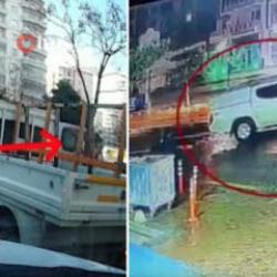 Biri kaldırımı yol sandı, &ouml;teki ref&uuml;j&uuml; aşarak karşı şeride ge&ccedil;ti