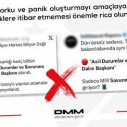 DMM'den "Acil Durumlar Dairesi Başkanı atamaları savaş hazırlığıdır" iddialarına yalanlama