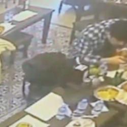 Yediği yemekten &ccedil;ıkan b&ouml;cek, dudağını ısırdı!