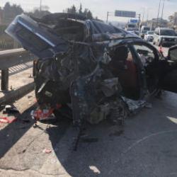 Korkun&ccedil; kaza: Su tankerine ok gibi saplandı! 