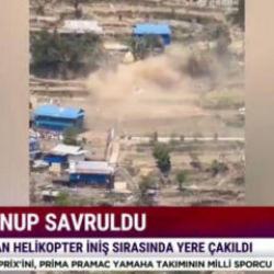 Nepal'de cenaze taşıyan helikopterin yere &ccedil;akıldığı anlar ortaya &ccedil;ıktı