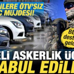 Bedelli askerlik &uuml;creti kabul edildi! Engellilere &Ouml;TV'siz ara&ccedil; m&uuml;jdesi
