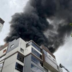 Bursa'da 8 katlı apartmanda yangın