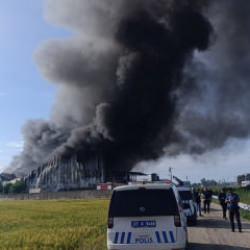 Antalya'da patates &uuml;retim tesisinde yangın