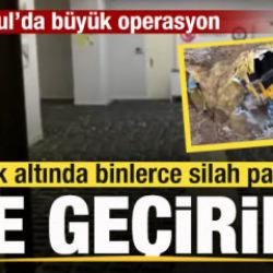 İstanbul&rsquo;da b&uuml;y&uuml;k operasyon: Toprak altında binlerce silah par&ccedil;ası ele ge&ccedil;irildi