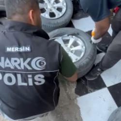 Pikabın lastiklerine gizlenmiş 8 kilo 266 gram eroin ele ge&ccedil;irildi